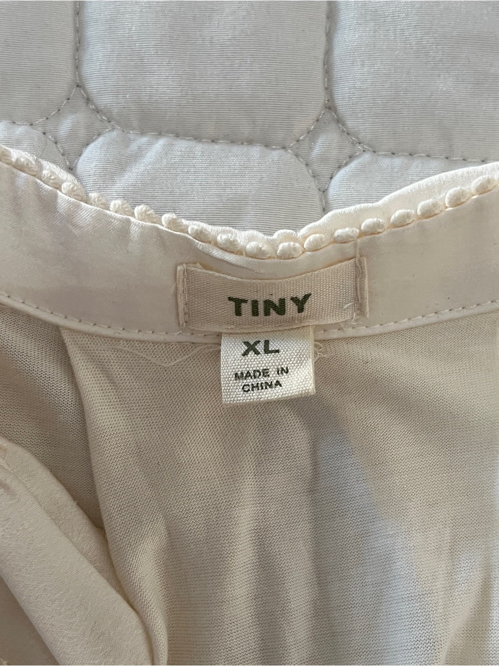 Anthropologie TINY XL cream pastel sheer embroidered dainty floral blouse top - Picture 14 of 14